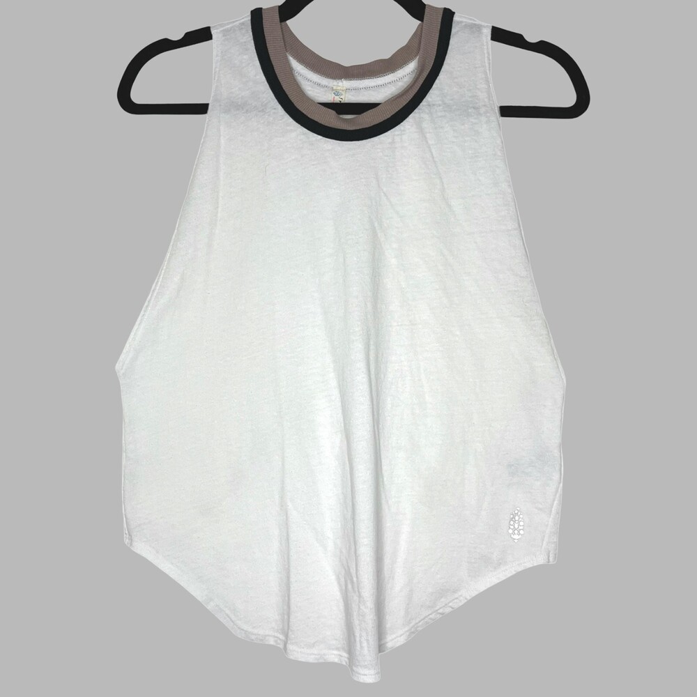 Free People Movement Painted Desert Tank Womens Small White Cotton Ringer Sheer